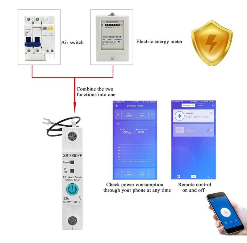 Измеритель мощности реле на din рейку с wi-fi умный дом - 1300 ...
