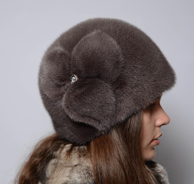 Женская зимняя норковая шапка 