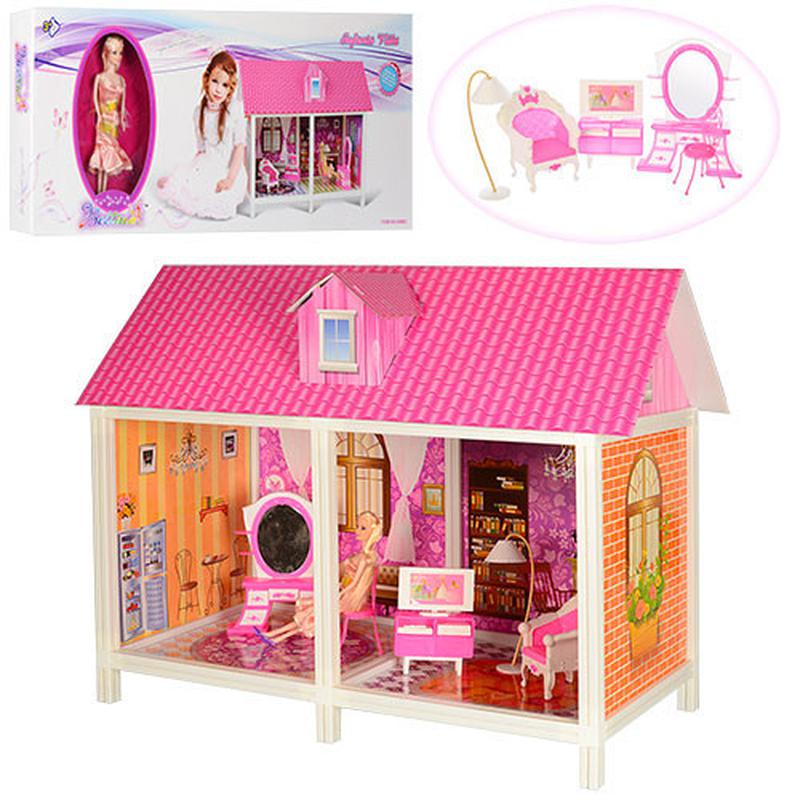Бумажная комната с мебелью и куклами