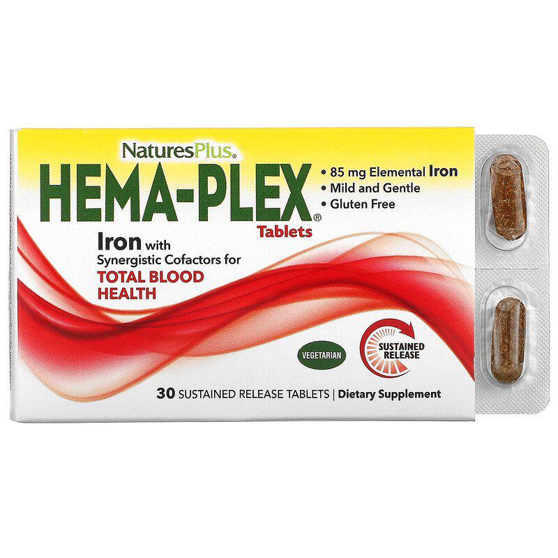 Nature´s Plus, Hema-Plex, железо для гемоглобина и ферритина