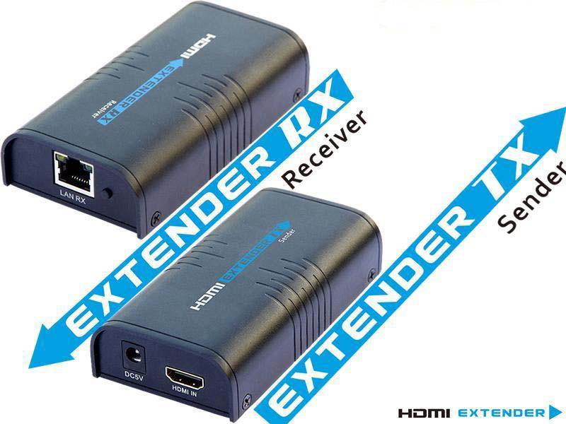 Удлинитель сигнала hdmi на 30м по витой паре rj45 комплект