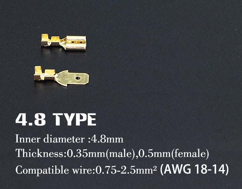 Коннектор 4,8 мм МАМА+ПАПА набор (0.75-2.5 мм2) автомобильный ...