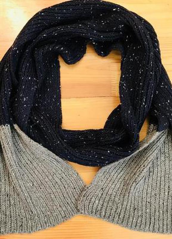 Теплый женский вязаный шарф 210*25 см