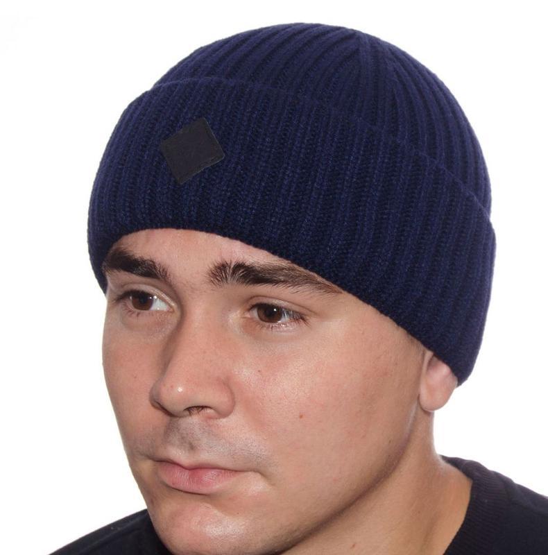 Вязаная мужская шапка бини с отворотом - 180 ₴, купить на ИЗИ (30636945)