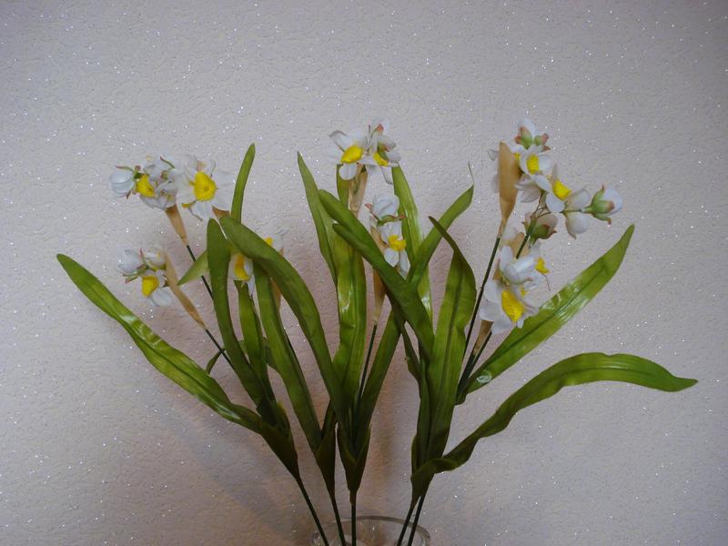 Искусственные цветы нарциссы (белые)