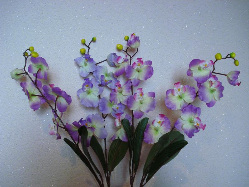 Искусственные цветы орхидеи (сиренивые)