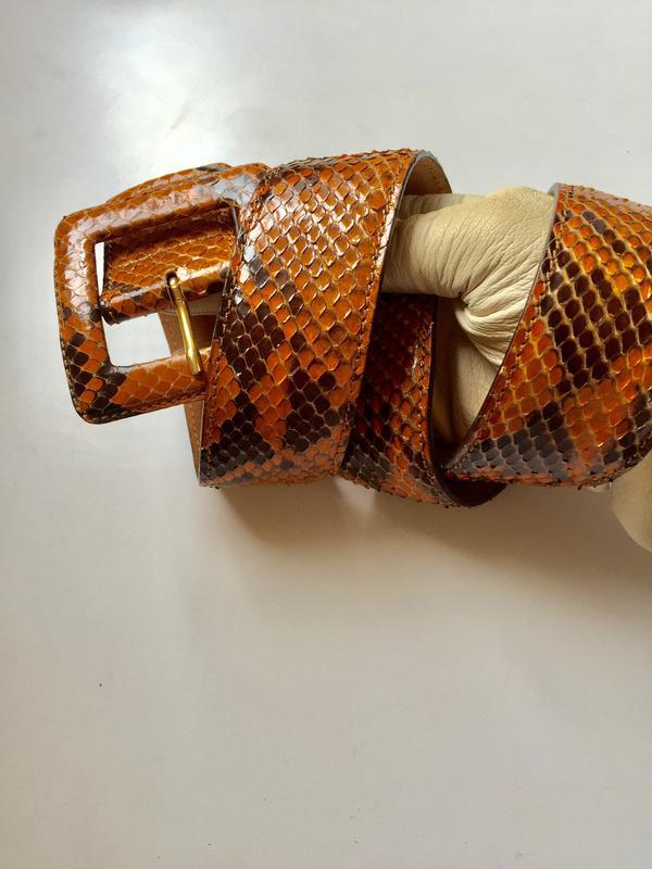 Шикарный брендовый ремень из кожи рептилии змеи