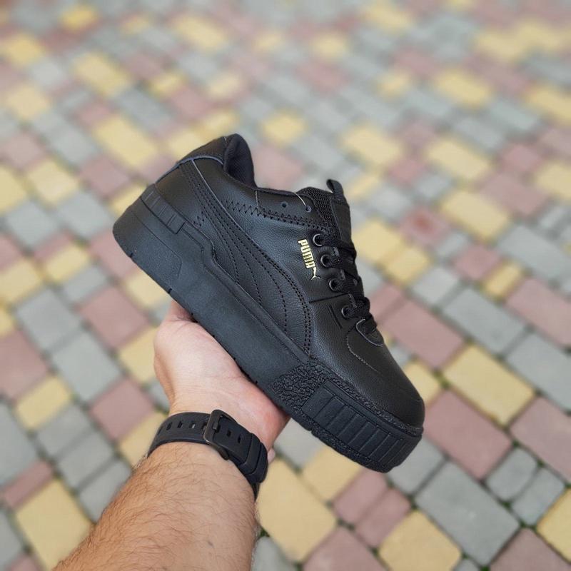 Зимние женские кроссовки на меху puma cali черные (пума кали ...