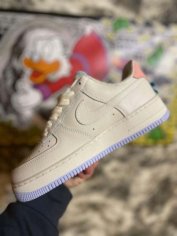 Кроссовки женские nike air force 1 бежевые (найк аир форс, кро ...