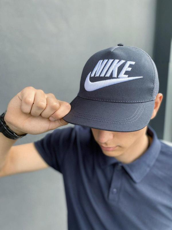 Кепка Nike мужская | женская найк серая big white logo - 290 ₴, купить ...