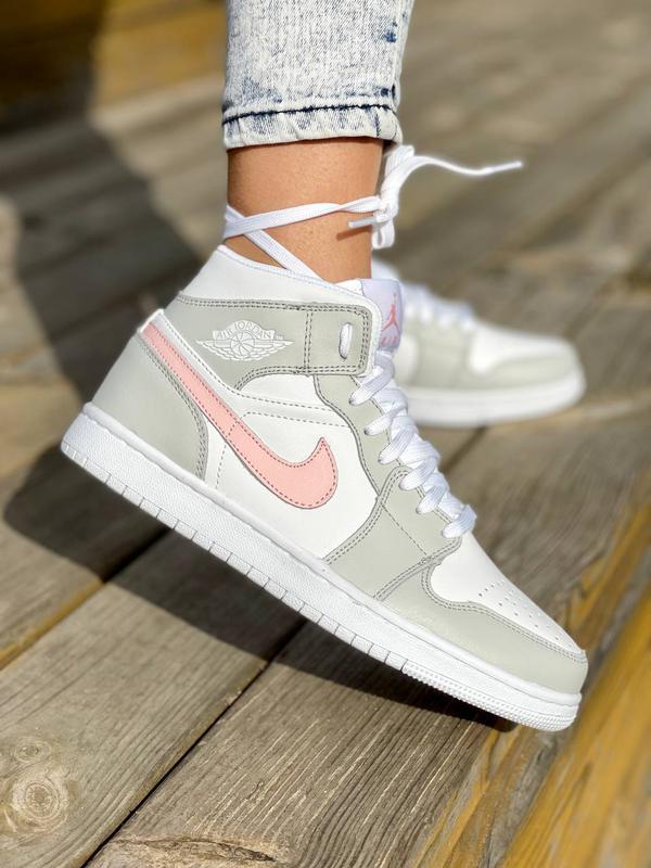 pink grey jordan 1