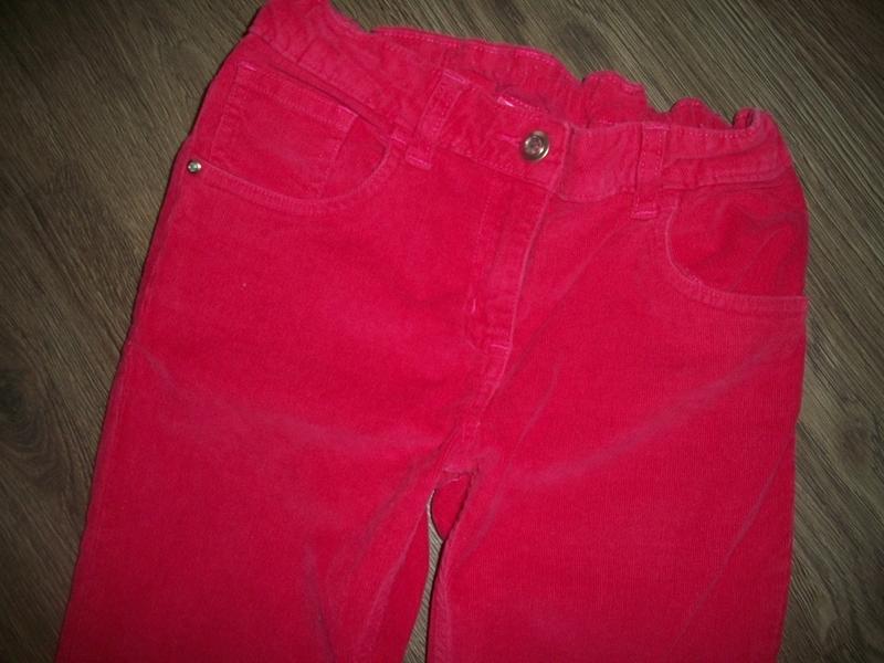 Яркие фуксия вельветовые брюки на 11-12 лет