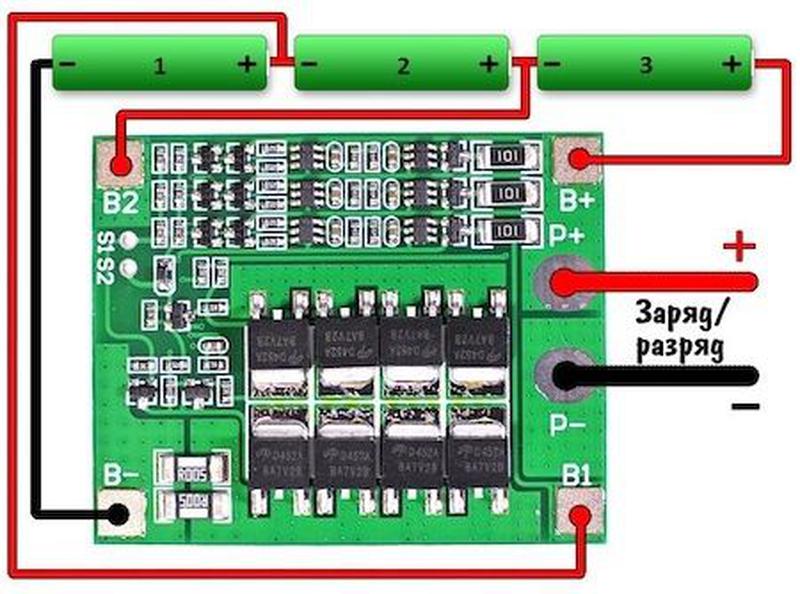 Bms 3s 40a схема подключения