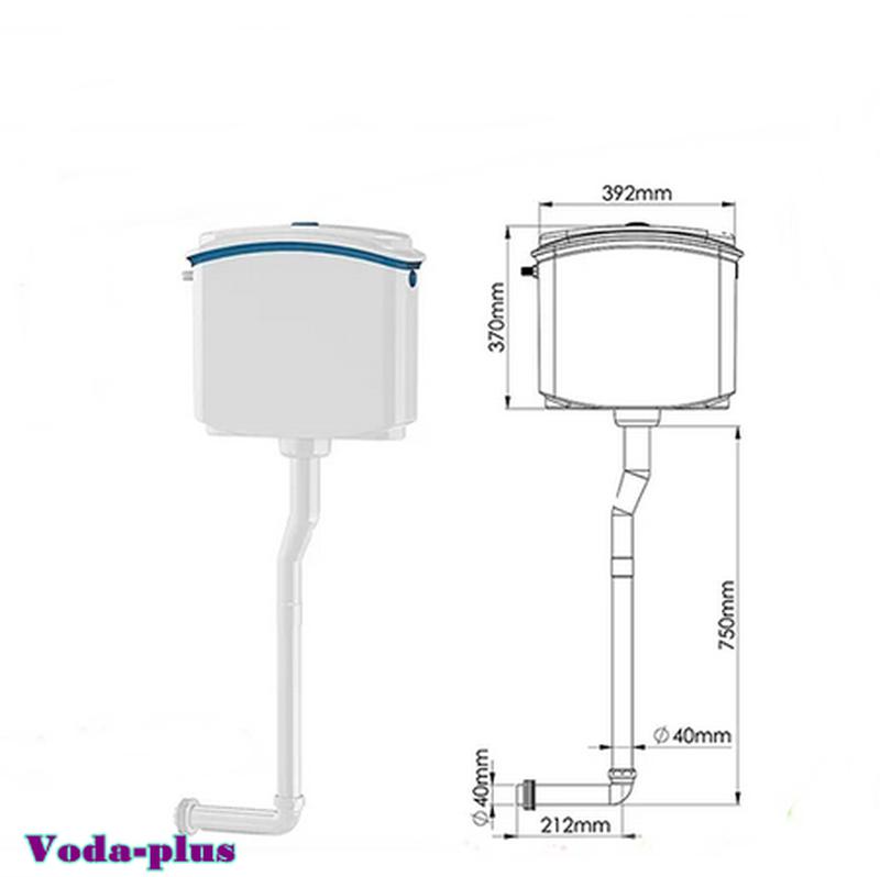 Пластиковый сливной бачок для унитаза с кнопочным механизмом с... - 785 ...