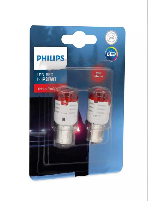 2x P21W LED Ultinon Pro6000 Orange - Philips - 11498AU60X2 - BA15S 1156