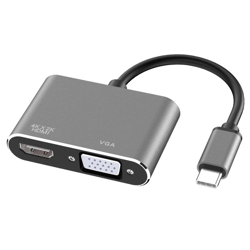Адаптер USB typeC 4 в 1 на HDMI VGA USB 3.0 и USBC одновременно цена
