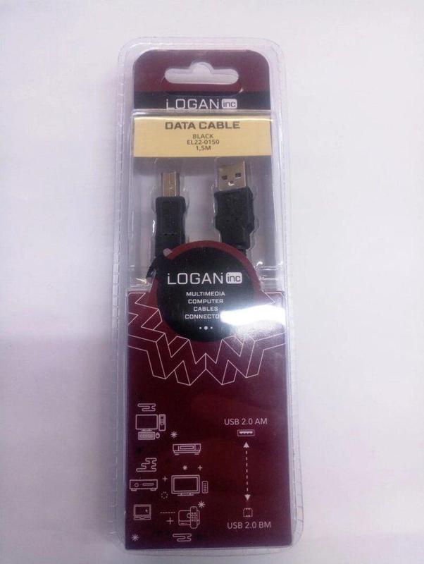 Кабель для принтера Logan Cabel USB-A - USB-B, 1.5m (EL22-0150)