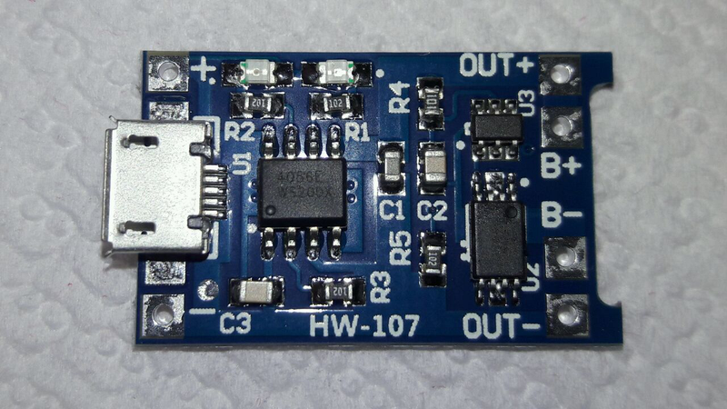 Модуль заряда для 18650 Li-ion Micro USB + защита