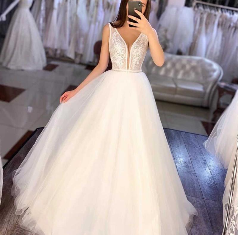 Свадебное, белое, пышное платье