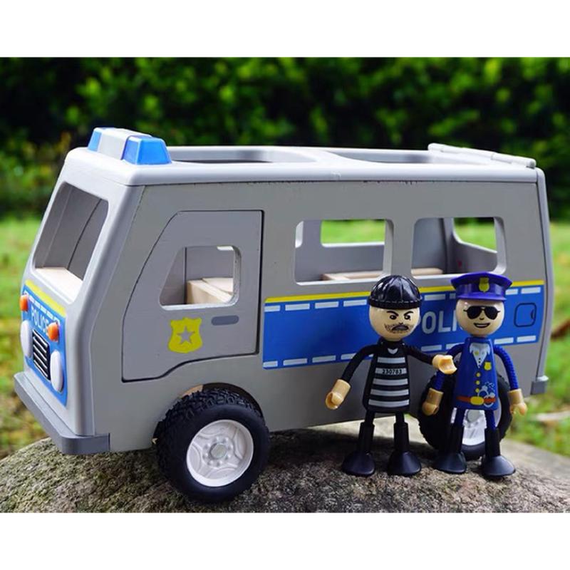 Игровой деревянный набор Полицейский автобус Playtive Police car