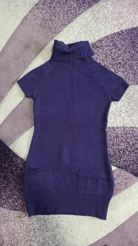 Платье теплое вязаное фиолетовое без рукавов terranova l