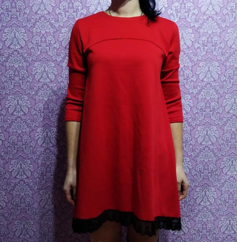 Платье красное трикотаж