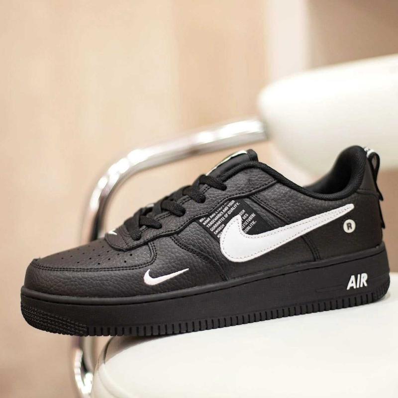 4201 Nike Air Force 1 чёрные кроссовки женские найк аир форс кеды ...