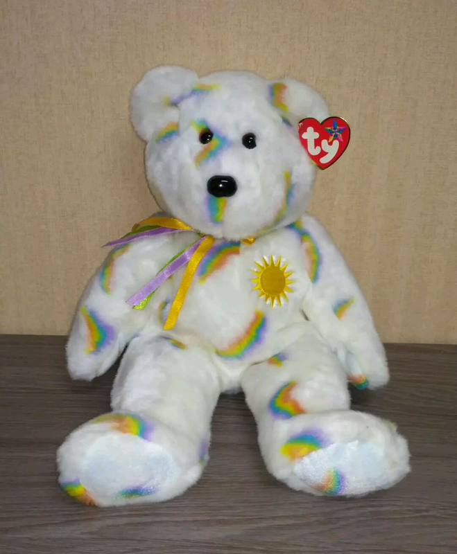 Медведь TY beanie baby Cheery Rainbow Sun 2002