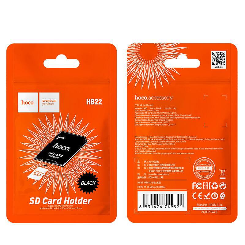 Переходник с SD на MicroSD карт памяти HOCO TF to SD card hold...: цена ...
