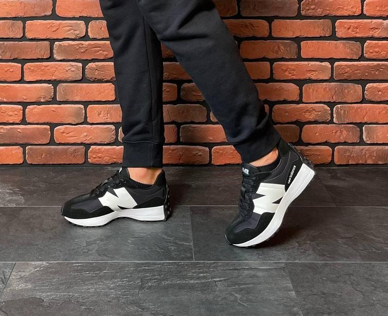 new balance 327 black white satin