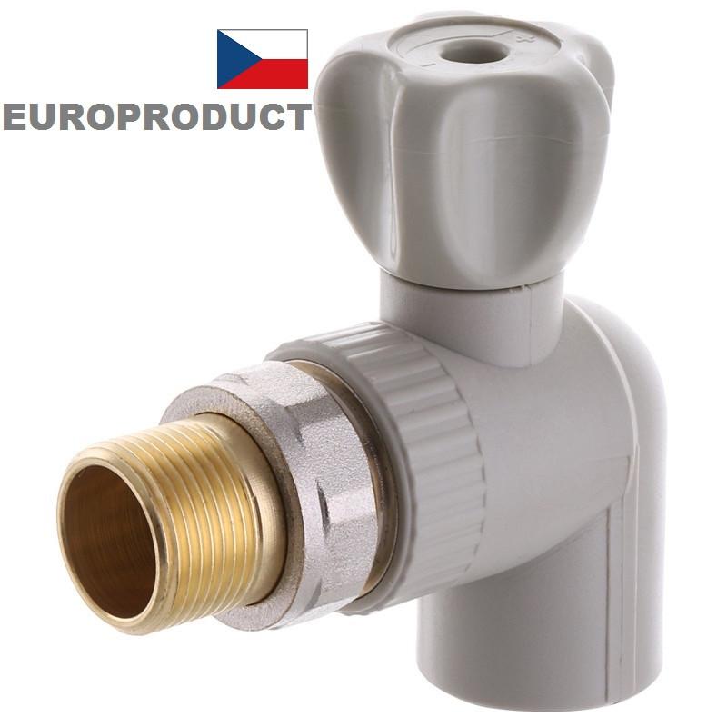 Кран радиаторный угловой 25х3/4 PPR с латунной американкой EUR...: цена ...