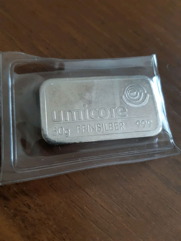 Серебрянный слиток umicore 999 пробы чистого серебра: цена 50 ...