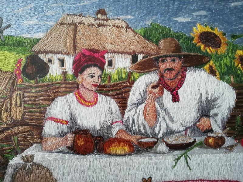 Вышитая гладью картина "Селянська родина" - 4500 ₴, купити на IZI (49782)