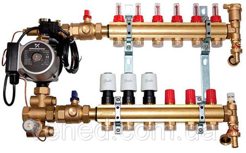 Коллектор для теплого пола на 5 выходов полностью в сборе - 2520 грн ...