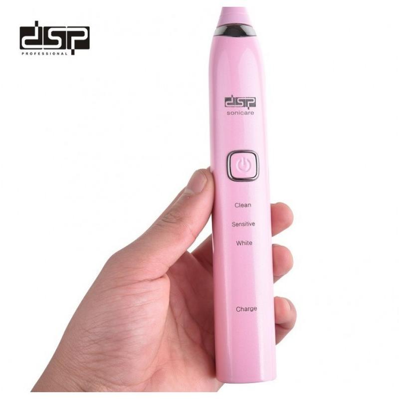 Электрическая зубная щетка DSP 80010A с 2 насадками Розовая