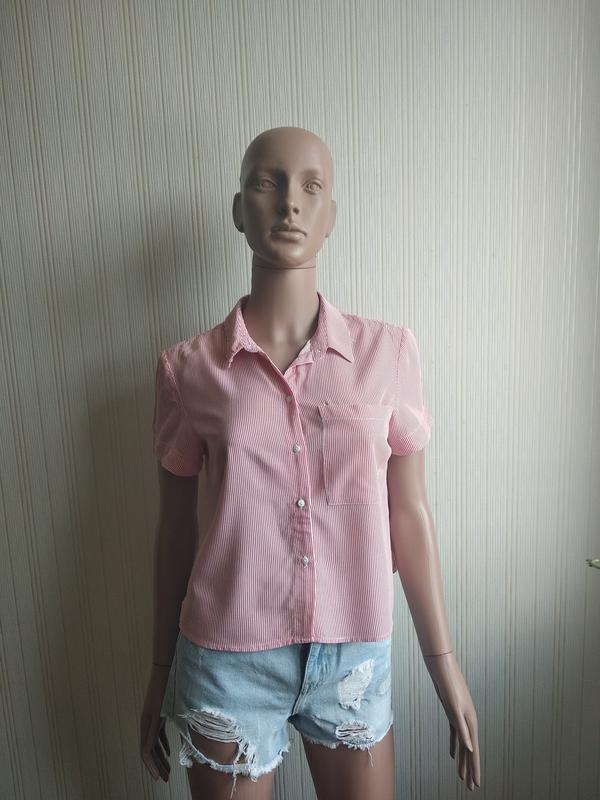 Женская укороченная рубашка bershka размер  xs.