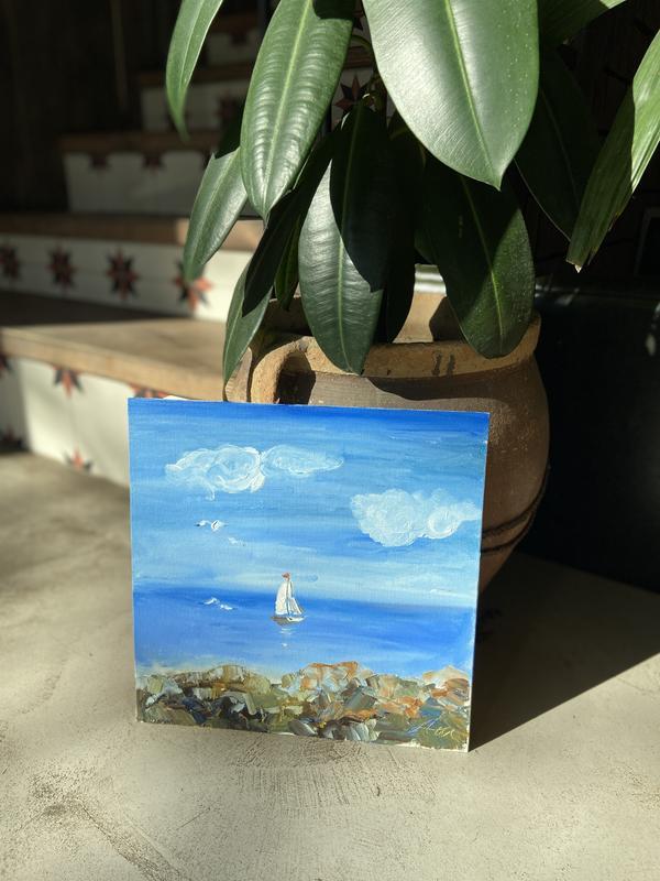 Картина маслом «море», картина ручной работы, картина акрилом