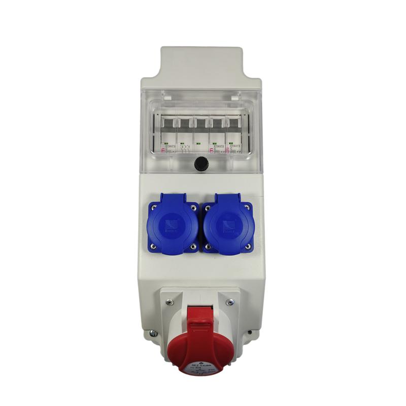 Щит с розетками 16A 4P, 2xSchuko 5 модулей IP44 SEZ ROS 5/x-52 ...