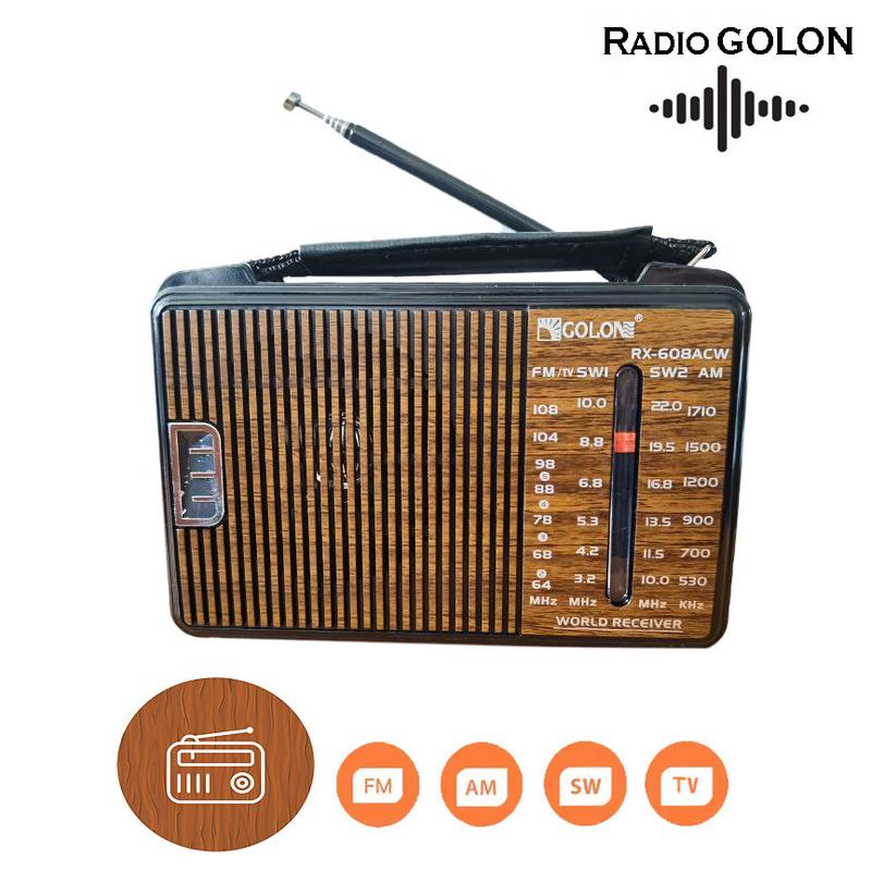 Фм радиоприемник портативный Golon RX-608ACW, FM приемник ради...