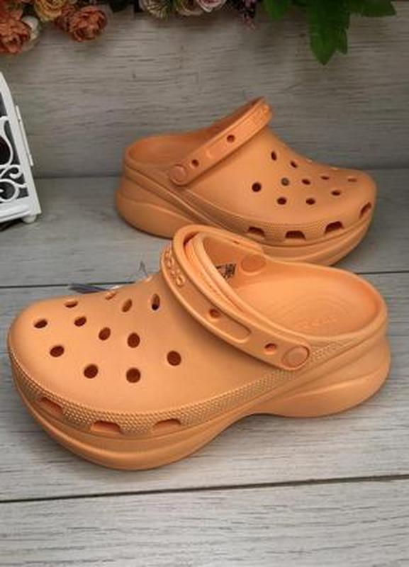 Кроксы на платформе crocs classic bae clog оранжевые женские к ...