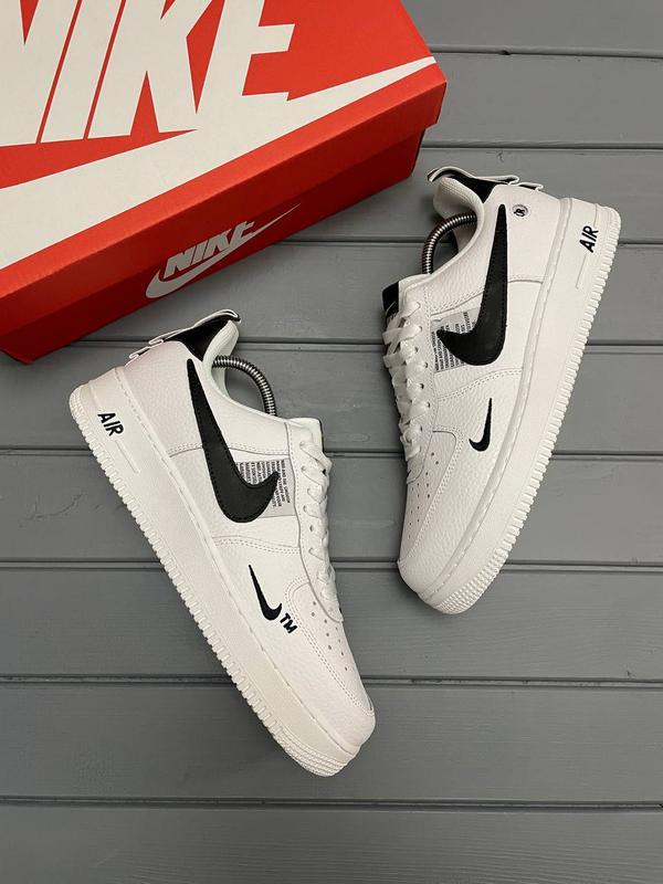 Мужские кроссовки nike air force tm 🔺 найк аир форс белые с че ...