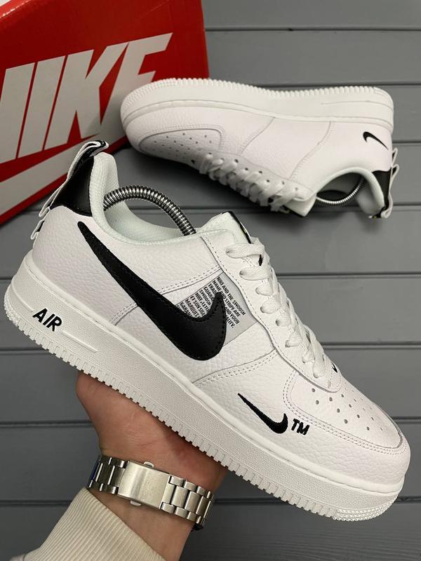 Мужские кроссовки nike air force tm 🔺 найк аир форс белые с че ...