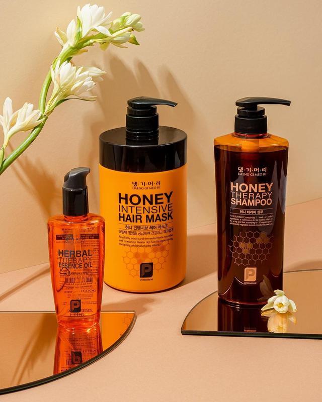 Медовий набір honey ( маска, шампунь +олія для кінчиків в пода...