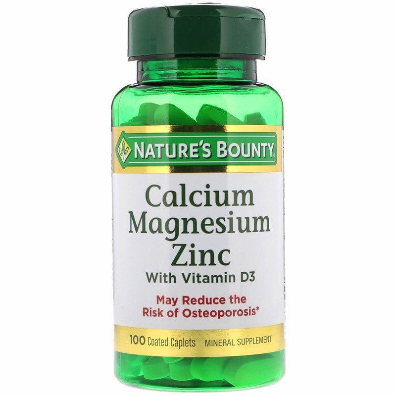 Nature's Bounty, Кальций, магний и цинк с витамином D3, 100 ка...