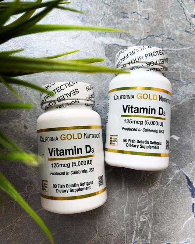 California Gold Nutrition, Витамин D3, 125 мкг (5000 МЕ), 90 к... - 200 ...