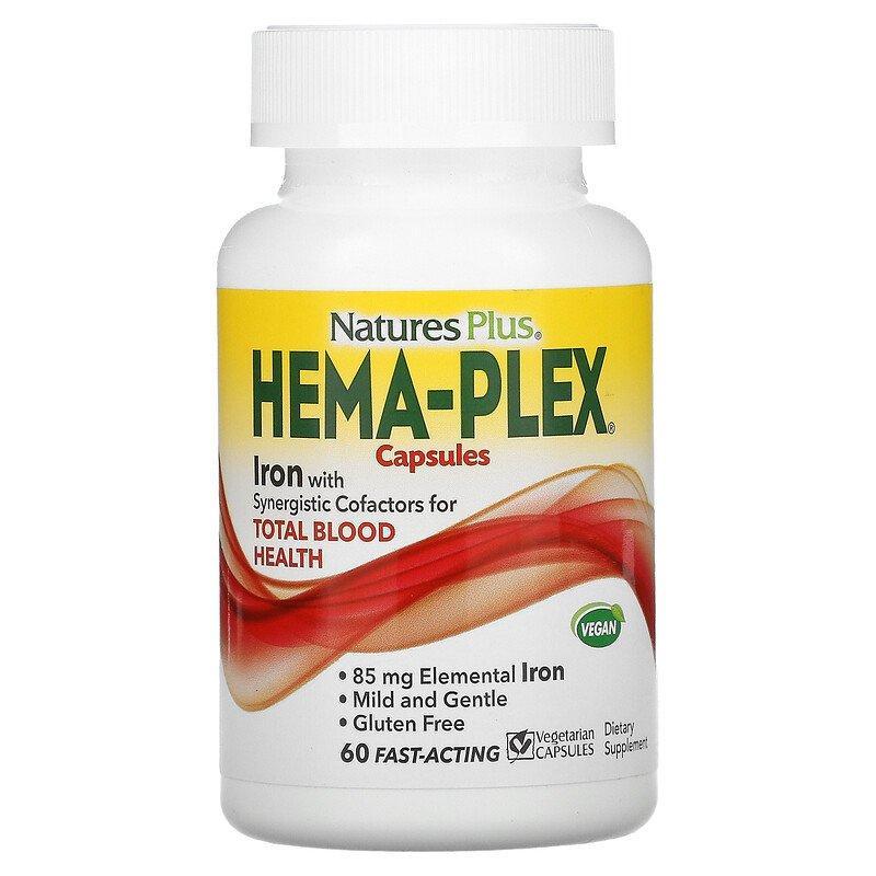 Nature's Plus, Hema-Plex, 60 вегетарианских капсул быстрого де...