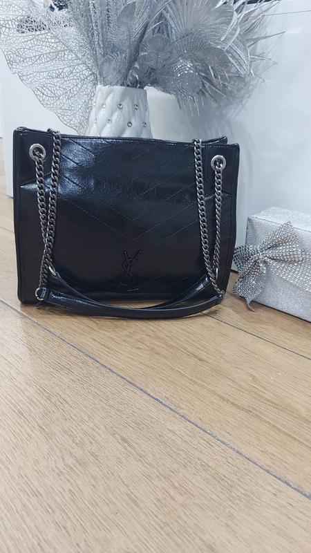Сумка торба женская  кожаный черная 33×25