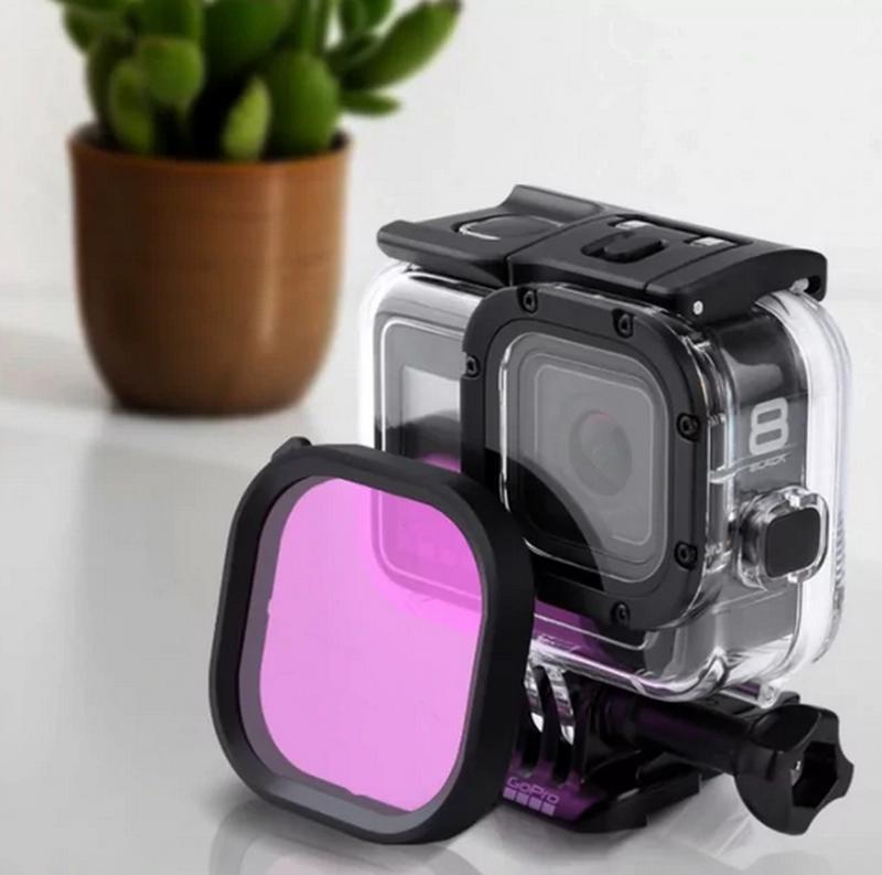 Подводный бокс с фильтром (фиолетовый) для GoPro Hero 8 Black ...