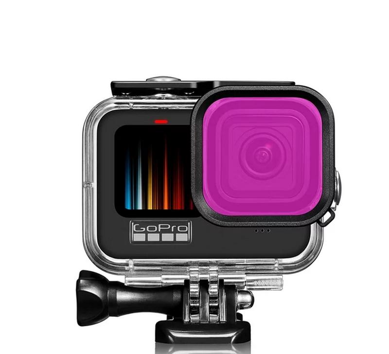 Подводный бокс с фильтром (фиолетовый) для GoPro Hero 10 Black...