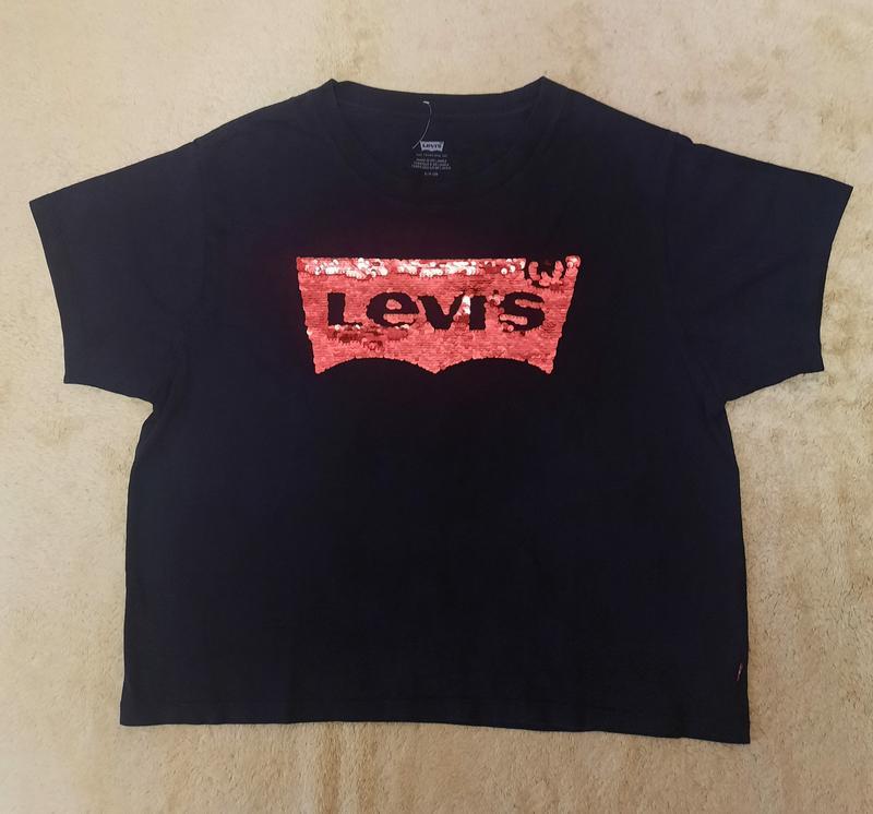 Фирменная укороченная оверсайз футболка levis оригинал